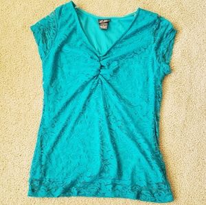 Ruched Front Lace Top